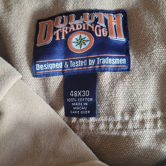 Duluth Trading Co Vintage Cargo Pants Men's Size 48 X 30 Tan Cotton Canvas - Picture 7 of 10